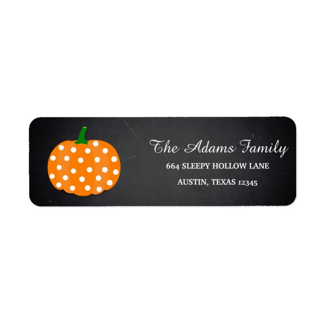 Personalized Halloween Chalkboard Little Pumpkin Label (Front)