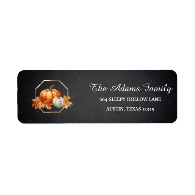 Personalized Halloween Chalkboard Little Pumpkin Label (Front)