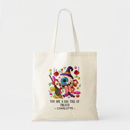 Personalized Halloween Colorful Trick or Treat  Tote Bag