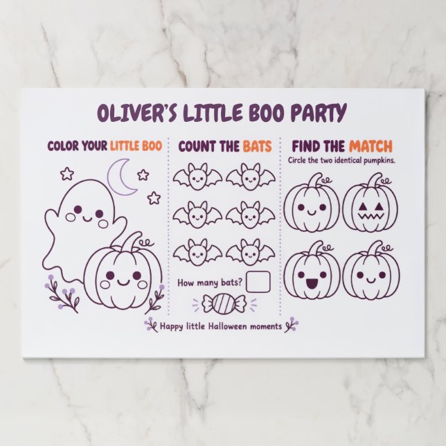 Personalized Halloween Coloring Activity Paper Pad (Front)