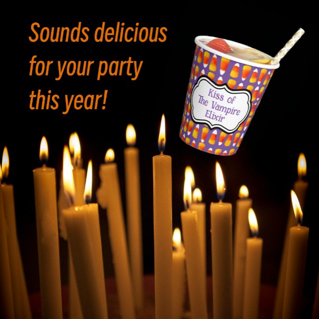 Personalized Halloween Crazy Candy Corn  Paper Cups (Halloween Fun!)