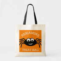 Personalized Halloween Cute Cartoon Spider Treat Tote Bag