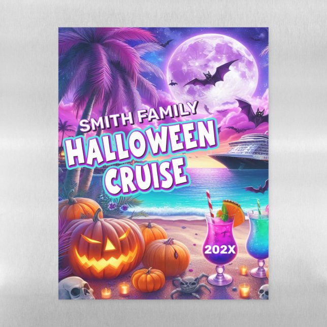 Personalized Halloween Family Cruise Magnetic Dry Erase Sheet (Vertical)