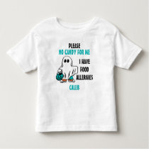 Personalized Halloween Food Allergy Alert Ghost Toddler T-shirt