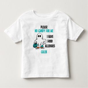 Personalized Halloween Food Allergy Alert Ghost Toddler T-shirt