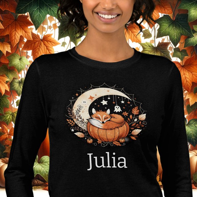 Personalized Halloween Fox and Ghost  Tri-Blend Shirt (Creator Uploaded)