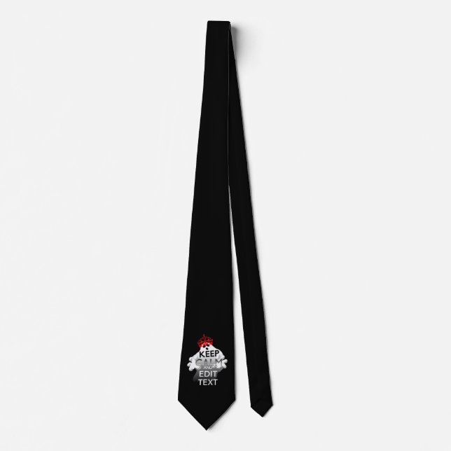 Personalized Halloween Ghost Keep Calm Your Text Tie (Front)