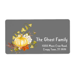 Personalized Halloween Ghosts Pumpkin Label