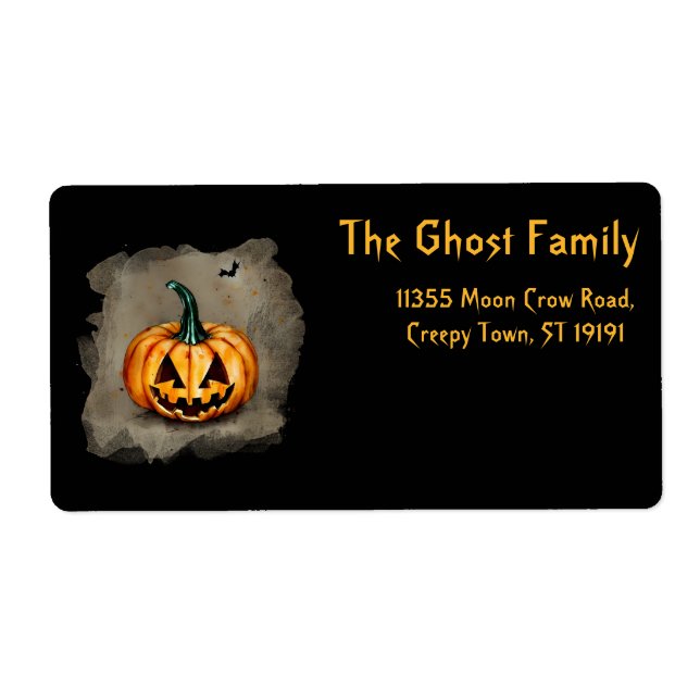 Personalized Halloween Ghosts Pumpkin Label (Front)