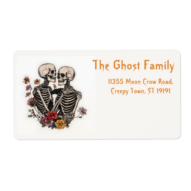 Personalized Halloween Ghosts Pumpkin Label (Front)