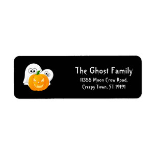 Personalized Halloween Ghosts Pumpkin Label
