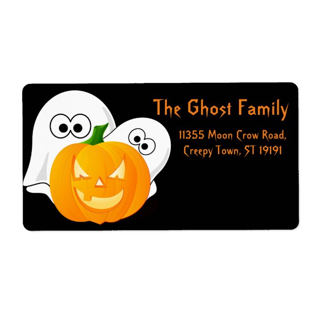 Personalized Halloween Ghosts Pumpkin Label (Front)