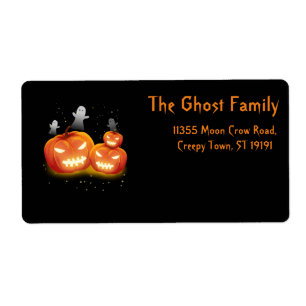 Personalized Halloween Ghosts Pumpkin Label