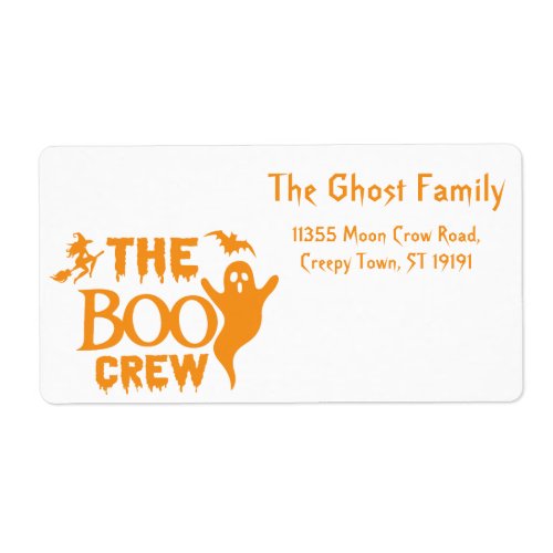 Personalized Halloween Ghosts Skull Floral Label