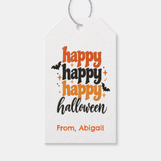 Personalized Halloween Gift Tags | Black Bats