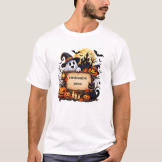 Personalized Halloween Haunted House Ghost Pumpkin T-Shirt