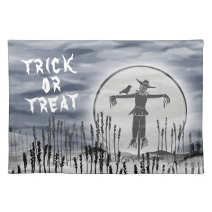 Personalized Halloween Horror Creepy Scarecrow Cloth Placemat
