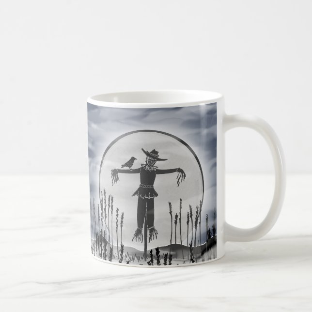 Personalized Halloween Horror Creepy Scarecrow Mug (Right)