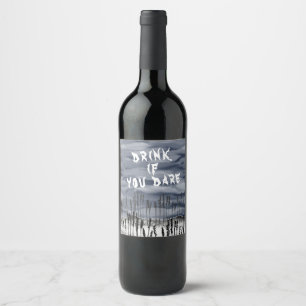 Personalized Halloween Horror Creepy Scarecrow Wine Label