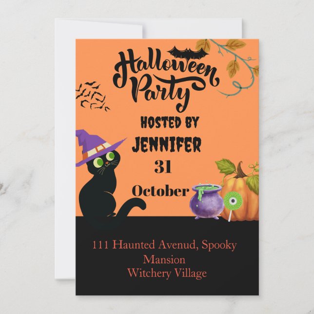 Personalized Halloween Invitations Card (Front)