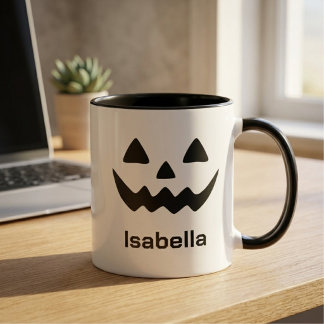 Personalized Halloween Jack O Lantern Pumpkin Face Mug