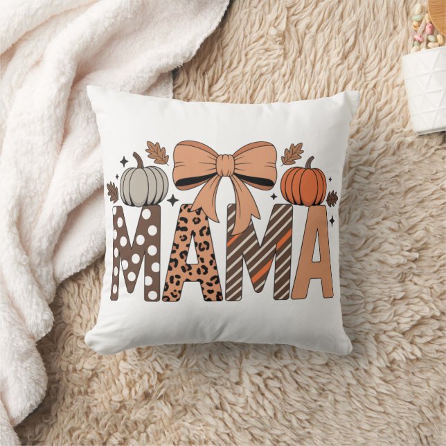 Personalized Halloween Mama – Cute Spooky Throw Pillow (Blanket)