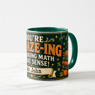 Personalized Halloween Math Teacher A-Maze-Ing Gif Mug