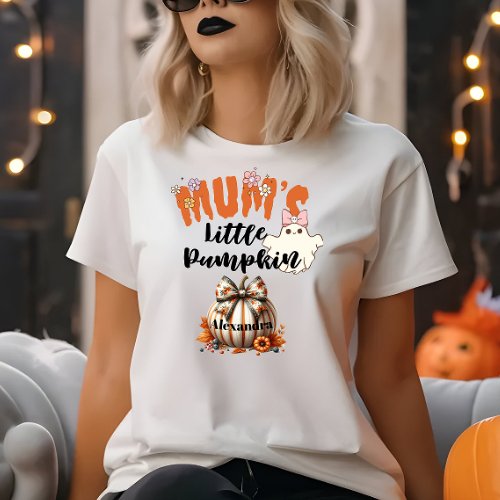 Personalized Halloween Moms Little Pumpkin T_Shirt