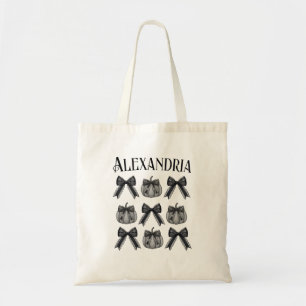 Personalized Halloween Monochrome Tote Bag