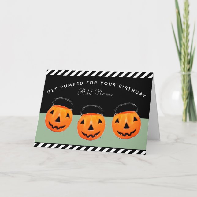 Personalized Halloween October Birthday Card (Front)