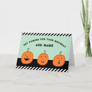 Personalized Halloween October Birthday Card