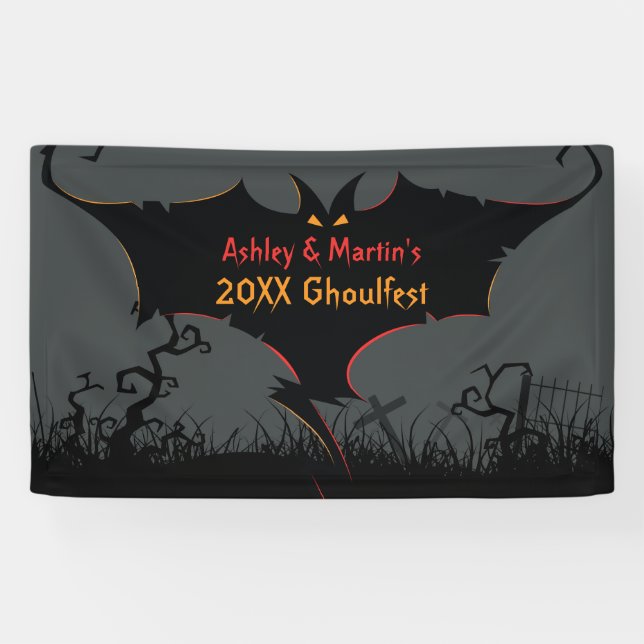 Personalized Halloween Party Banner Scary (Horizontal)