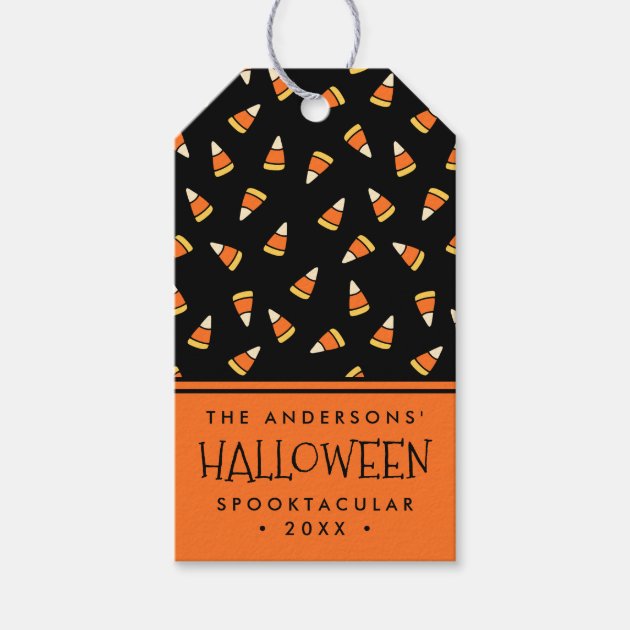 Personalized Halloween Party Candy Corn Gift Tags