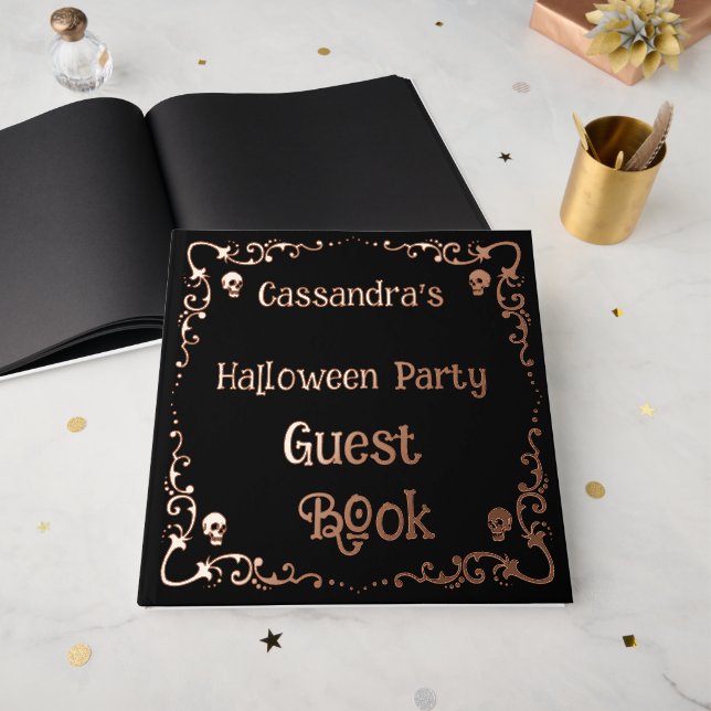 Personalized Halloween Party Foil Guest Book (Front Open)
