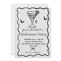 Personalized Halloween Party Invitation Martini