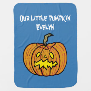 Personalized Halloween Pumpkin Baby Blanket