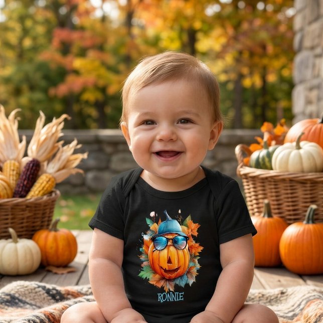 Personalized Halloween Pumpkin Baby Bodysuit (Creator Uploaded)