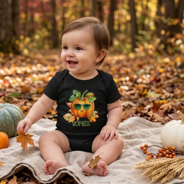 Personalized Halloween Pumpkin Baby Bodysuit (Creator Uploaded)