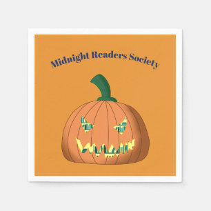 Personalized Halloween Pumpkin Book Club Napkins