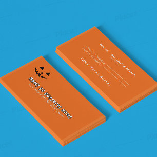 Personalized Halloween Pumpkin Face Business Card