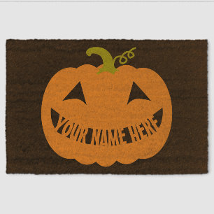 Personalized Halloween Pumpkin Fiber Doormat