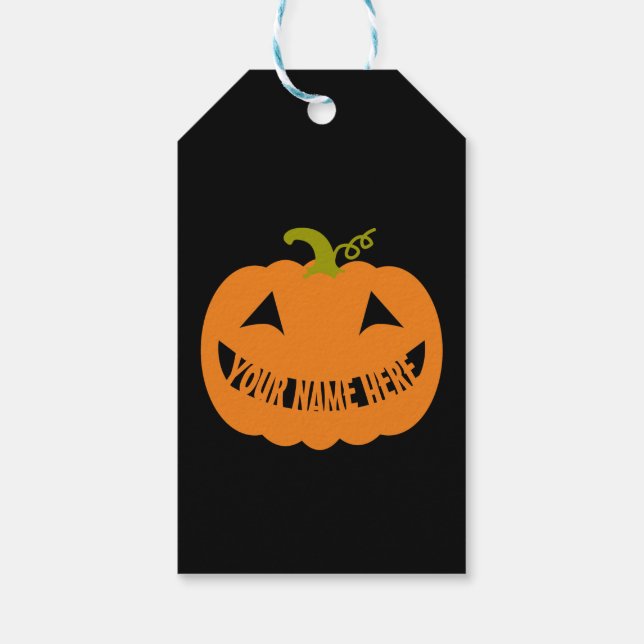 Personalized Halloween Pumpkin Gift Tags (Back)