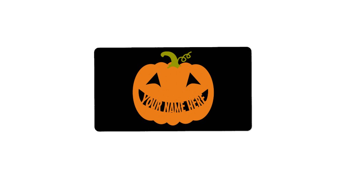 Personalized Halloween Pumpkin Label | Zazzle