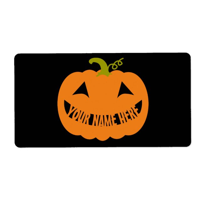 Personalized Halloween Pumpkin Label (Front)