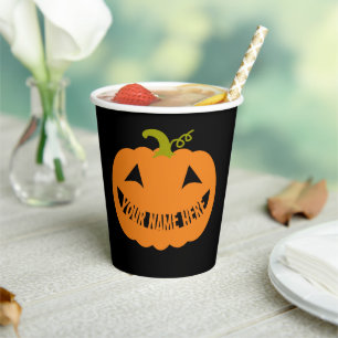 Personalized Halloween Pumpkin Paper Cup