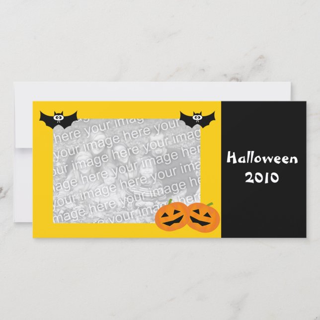 Personalized Halloween Pumpkin Photo Card (Front)