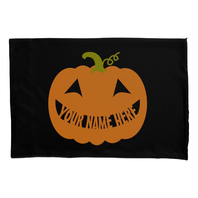 Personalized Halloween Pumpkin Pillowcase (Front)