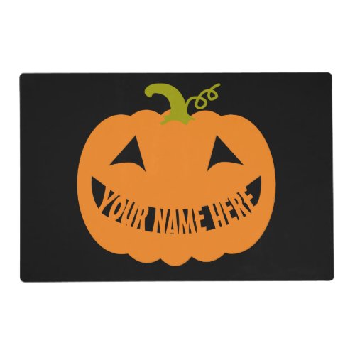 Personalized Halloween Pumpkin Placemat