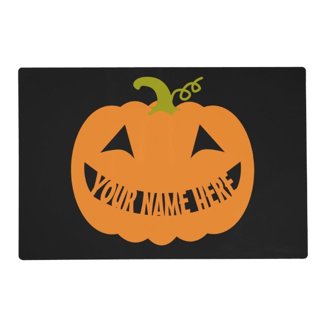 Personalized Halloween Pumpkin Placemat (Front)