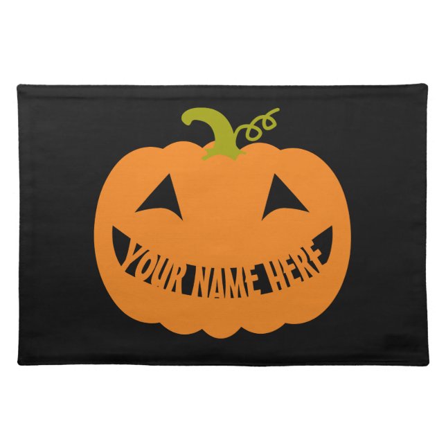Personalized Halloween Pumpkin Placemat (Front)